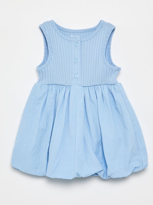 Vestido sem mangas bi-material - Kiabi
