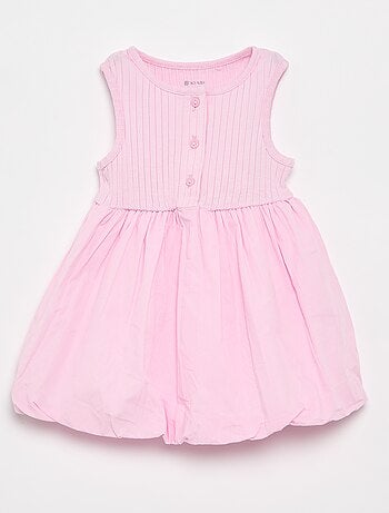 Vestido sem mangas bi-material