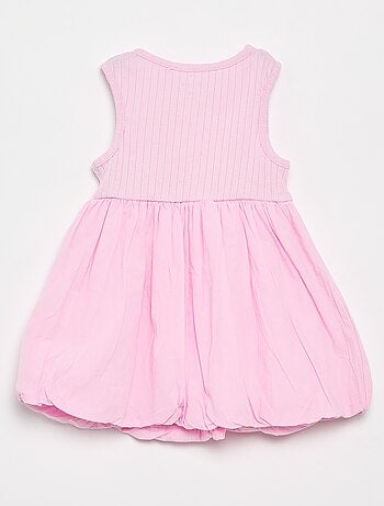 Vestido sem mangas bi-material