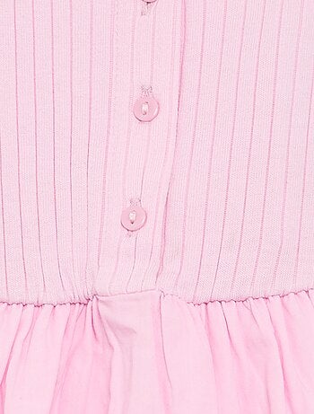 Vestido sem mangas bi-material