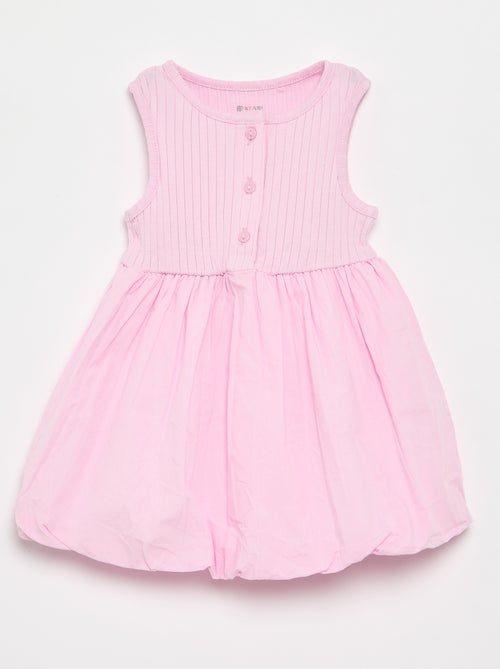 Vestido sem mangas bi-material - Kiabi