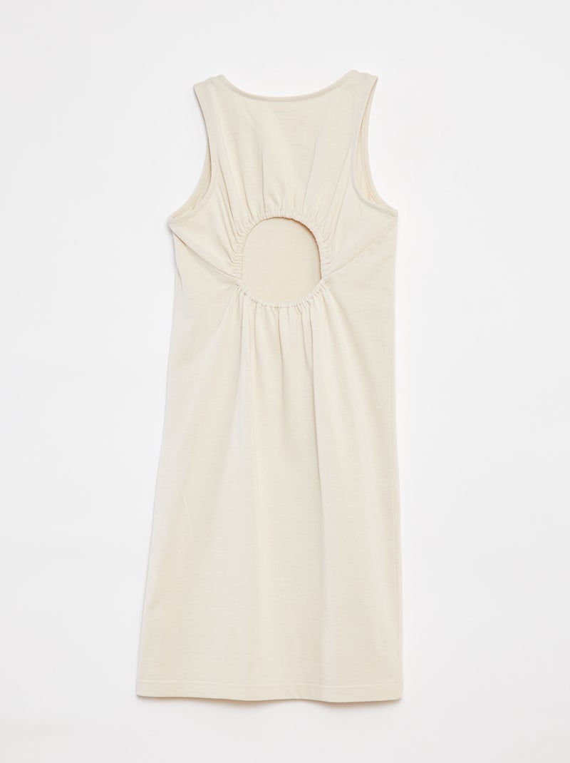 Vestido sem mangas com abertura atrás Bege - Kiabi