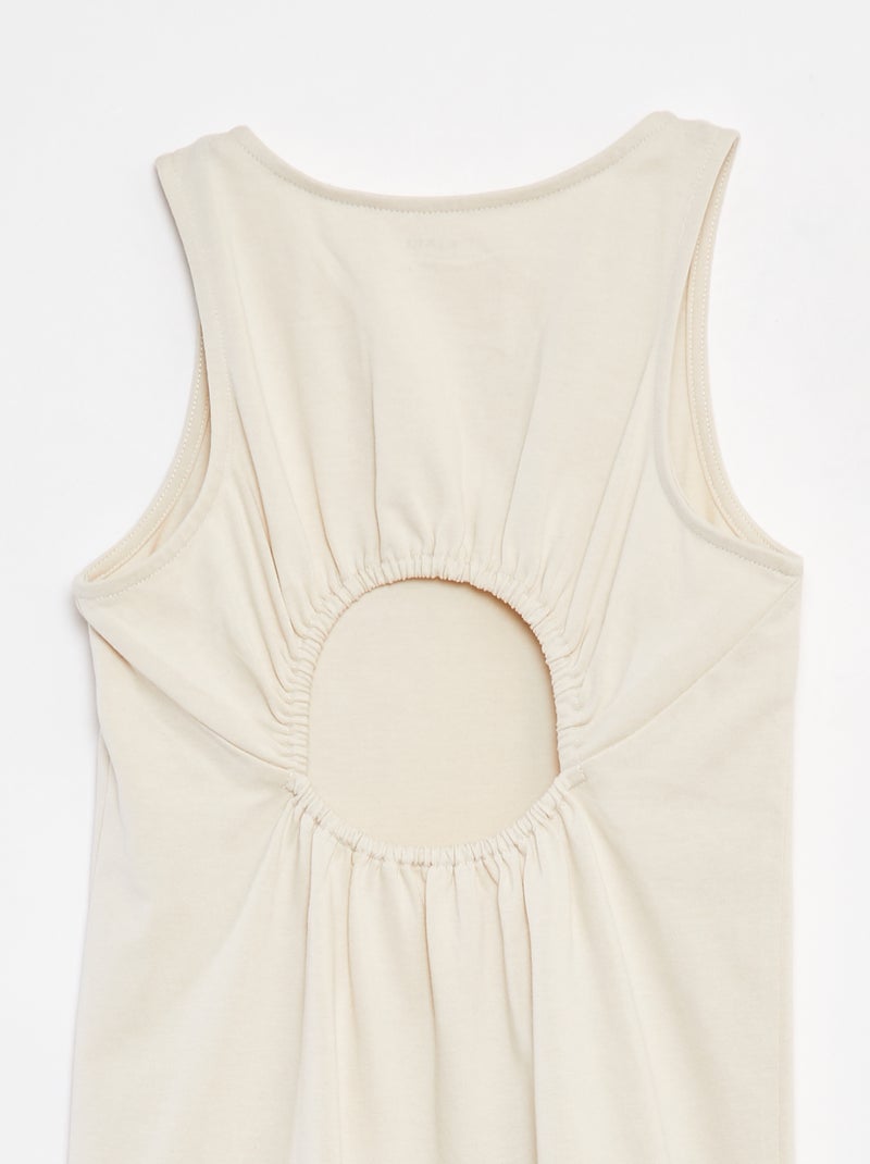 Vestido sem mangas com abertura atrás Bege - Kiabi