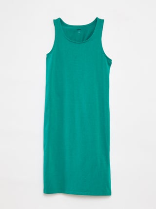 Vestido sem mangas com abertura atrás