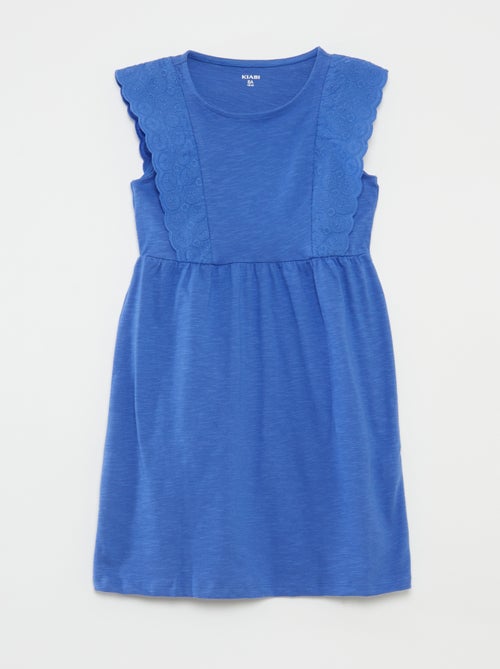 Vestido sem mangas com bordado inglês - Kiabi