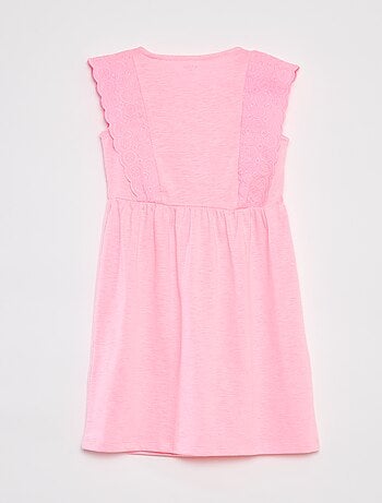 Vestido sem mangas com bordado inglês