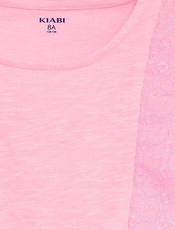 Vestido sem mangas com bordado inglês