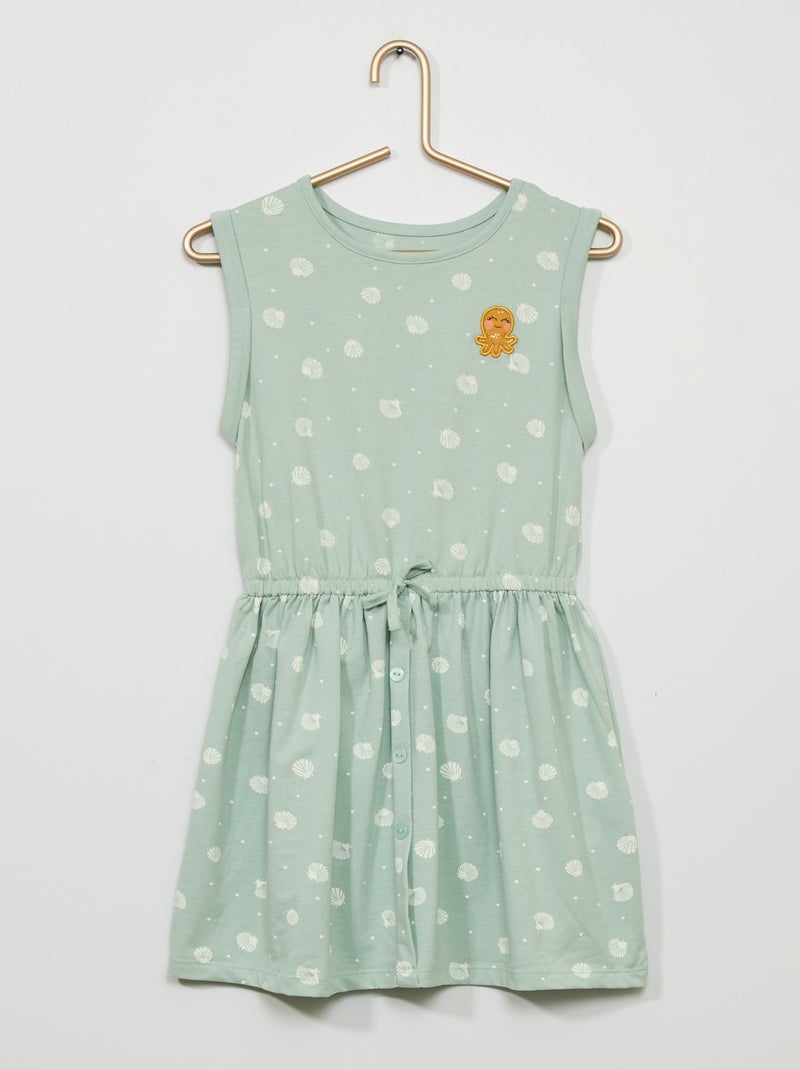 Vestido sem mangas com botões AZUL - Kiabi