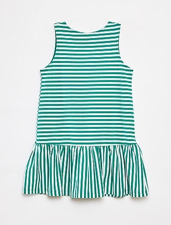 Vestido sem mangas com folhos