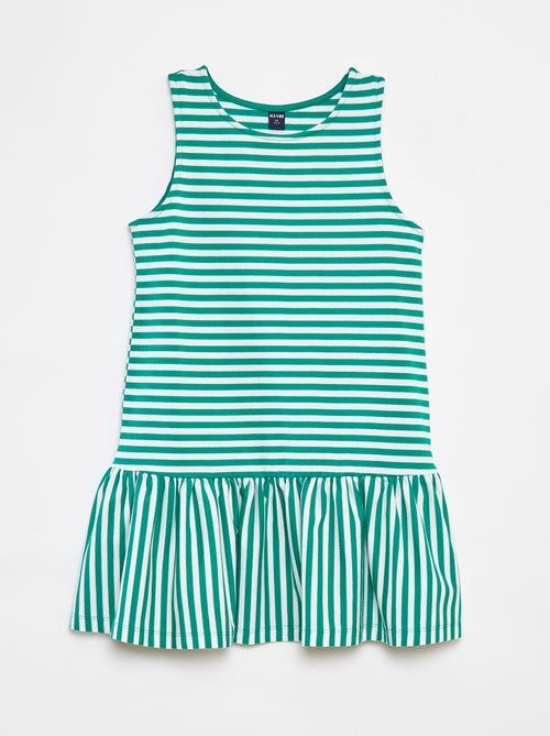 Vestido sem mangas com folhos - Kiabi