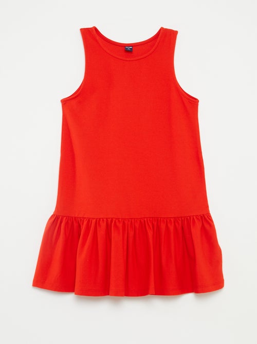Vestido sem mangas com folhos - Kiabi