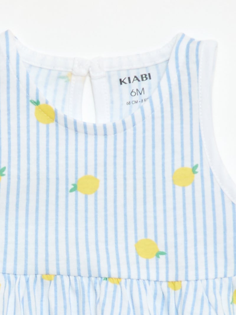 Vestido sem mangas com mensagem Azul - Kiabi