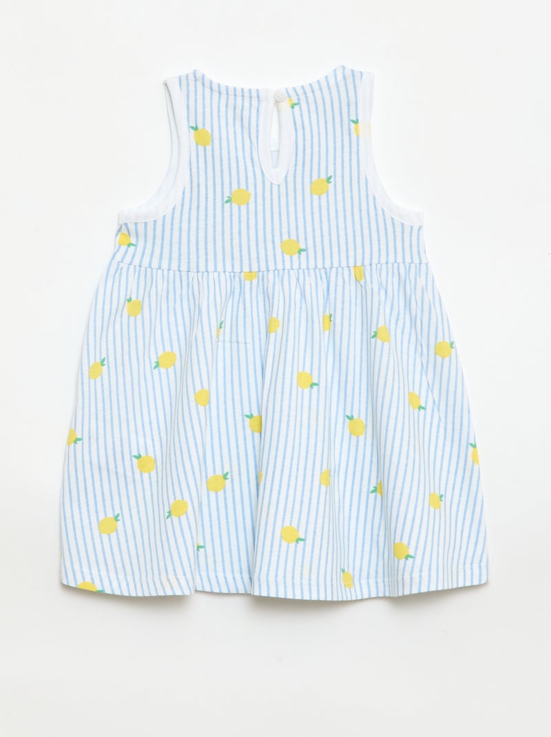 Vestido sem mangas com mensagem Azul - Kiabi