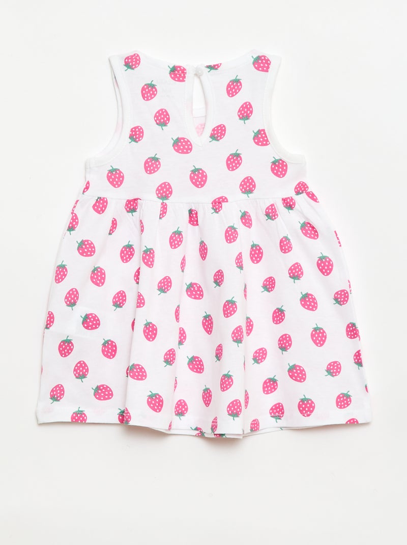 Vestido sem mangas com mensagem Branco - Kiabi