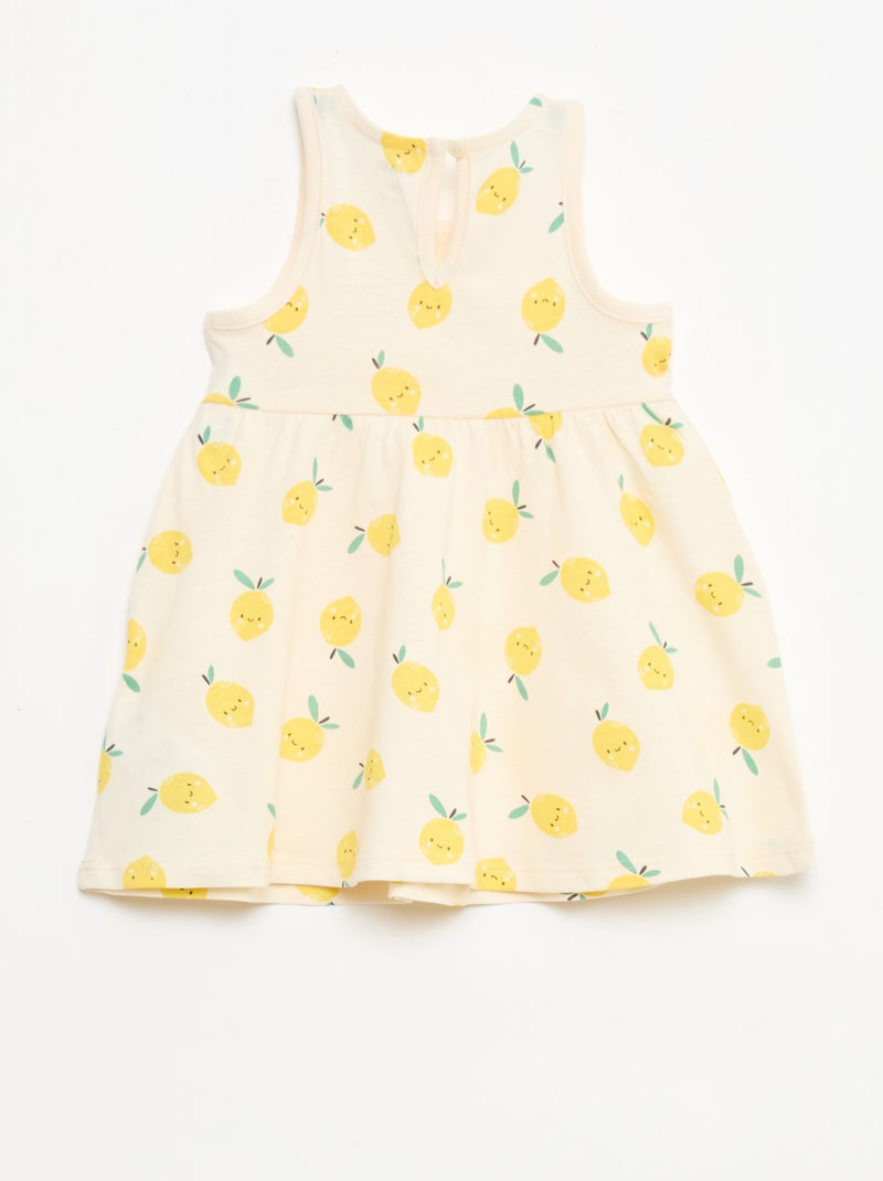 Vestido sem mangas com mensagem Branco - Kiabi