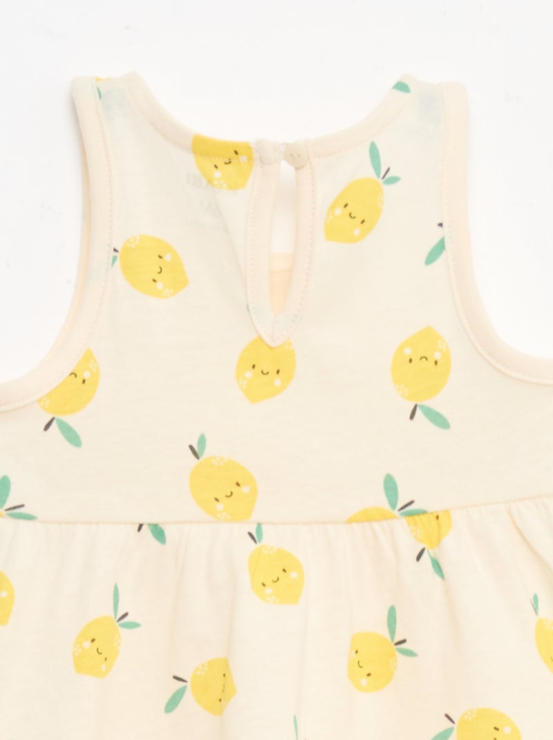 Vestido sem mangas com mensagem Branco - Kiabi