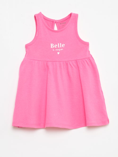 Vestido sem mangas com mensagem - Kiabi