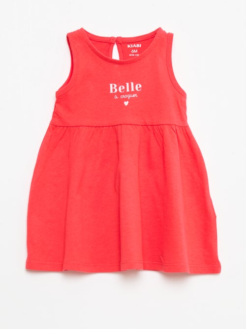 Vestido sem mangas com mensagem - Kiabi