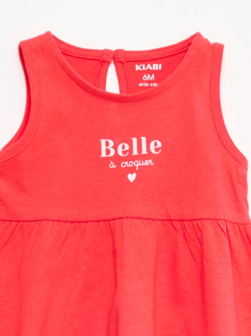 Vestido sem mangas com mensagem - Kiabi