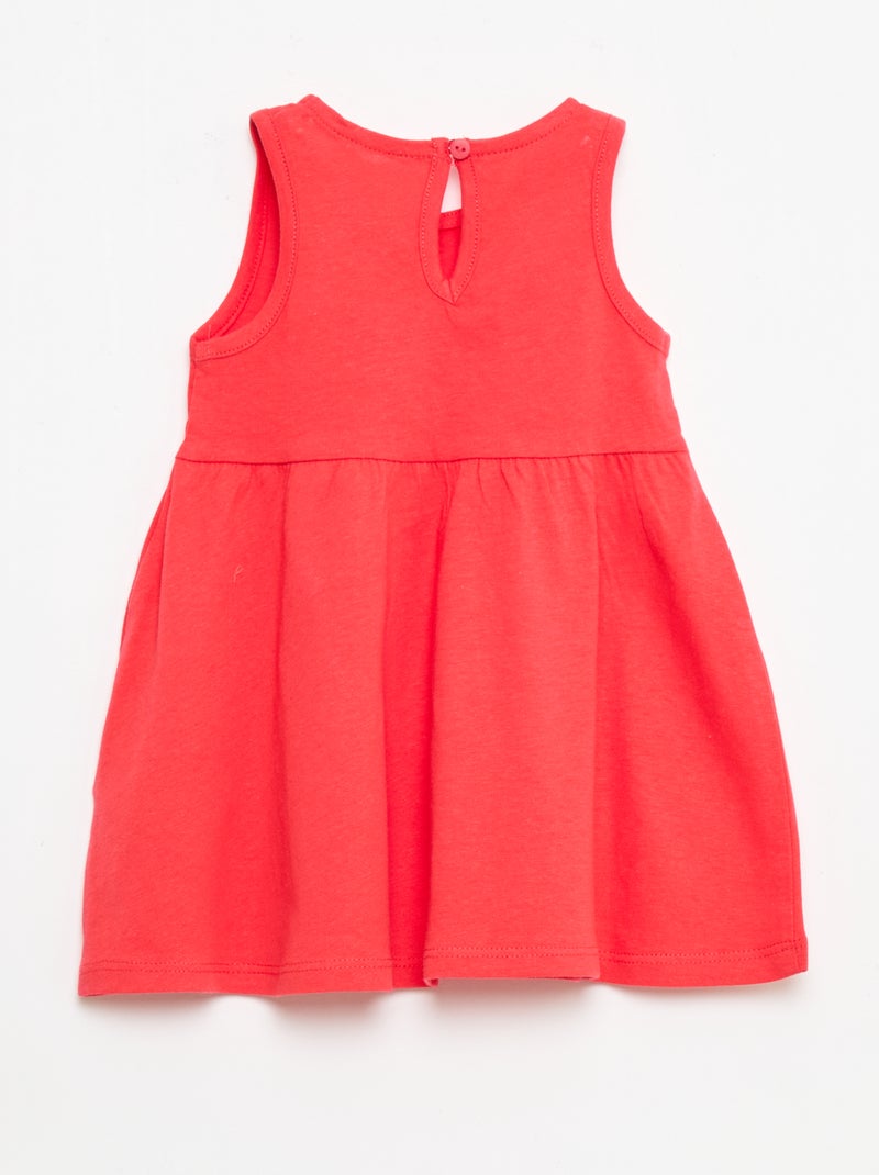 Vestido sem mangas com mensagem Vermelho - Kiabi