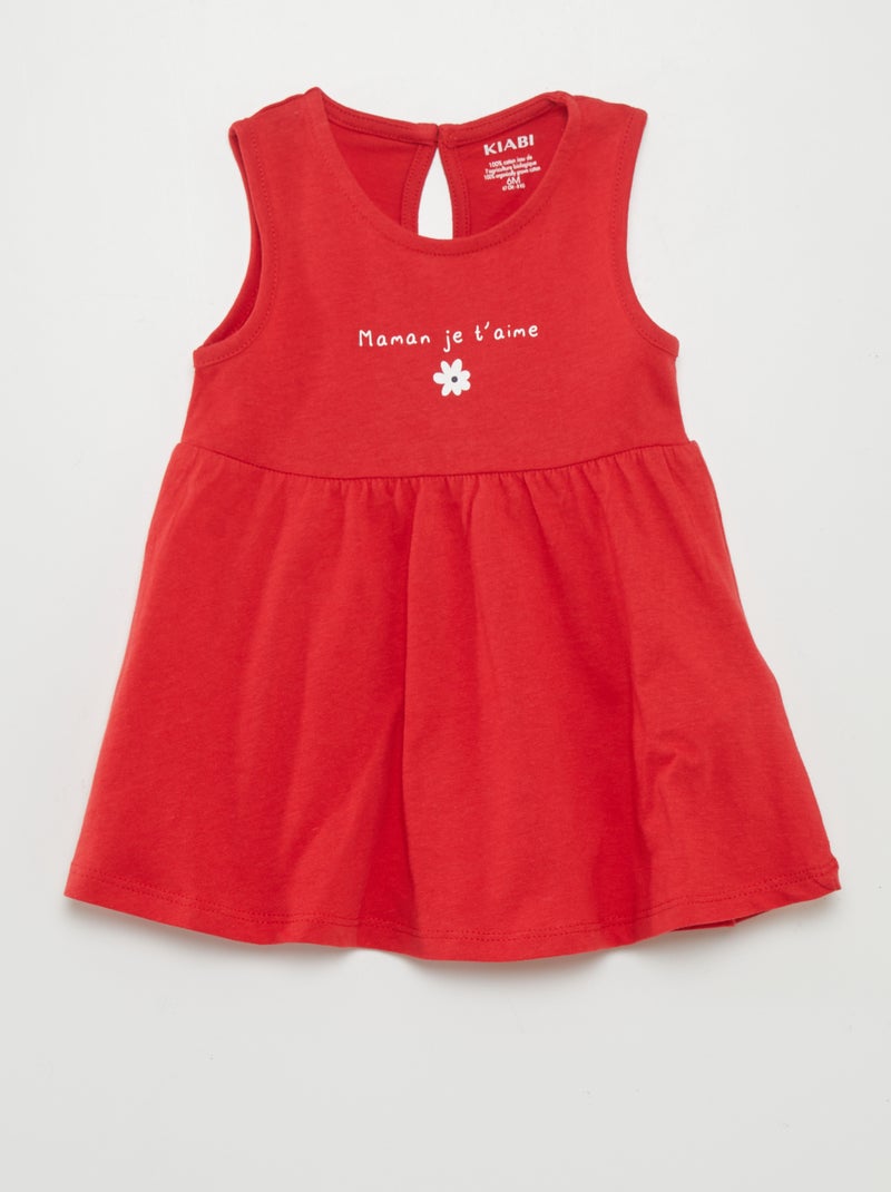Vestido sem mangas com motivo VERMELHO - Kiabi