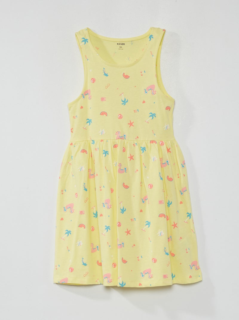 Vestido sem mangas com motivos AMARELO - Kiabi