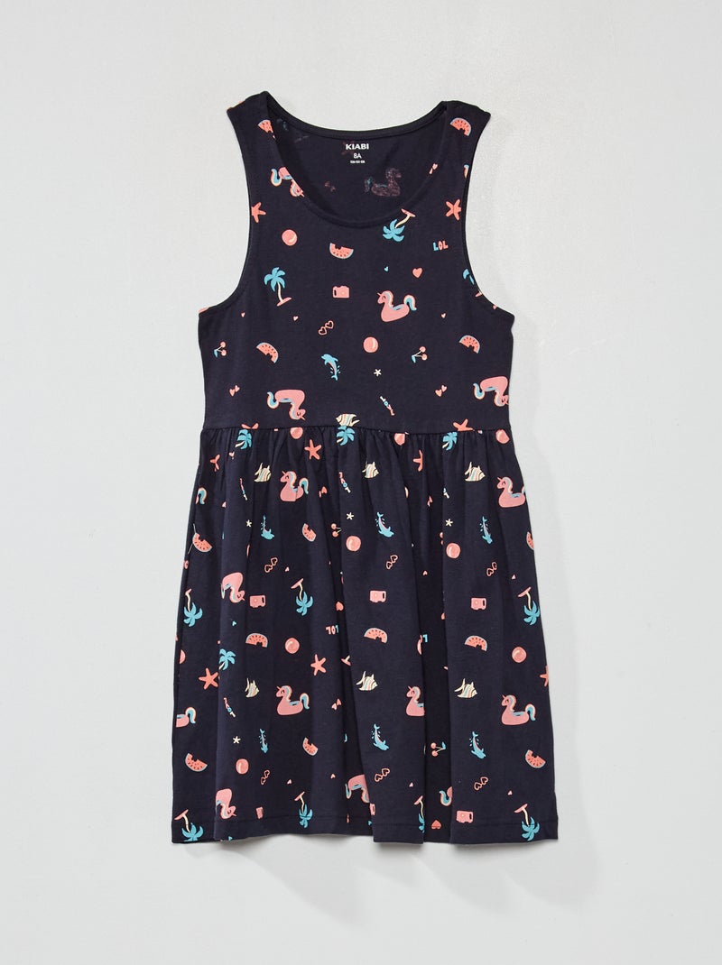 Vestido sem mangas com motivos AZUL - Kiabi