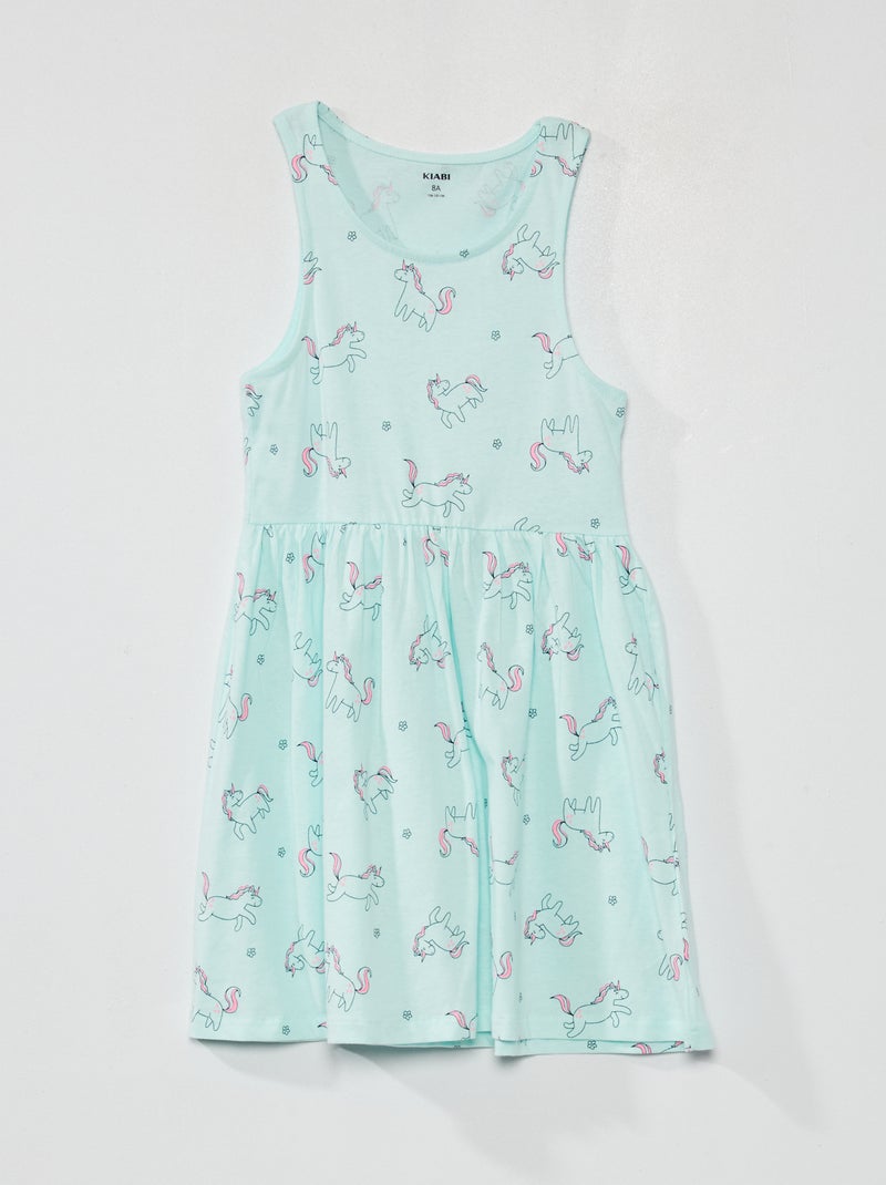Vestido sem mangas com motivos AZUL - Kiabi