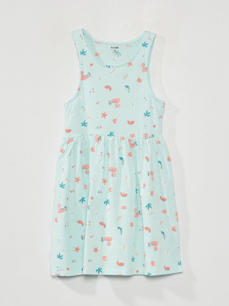 Vestido sem mangas com motivos AZUL - Kiabi
