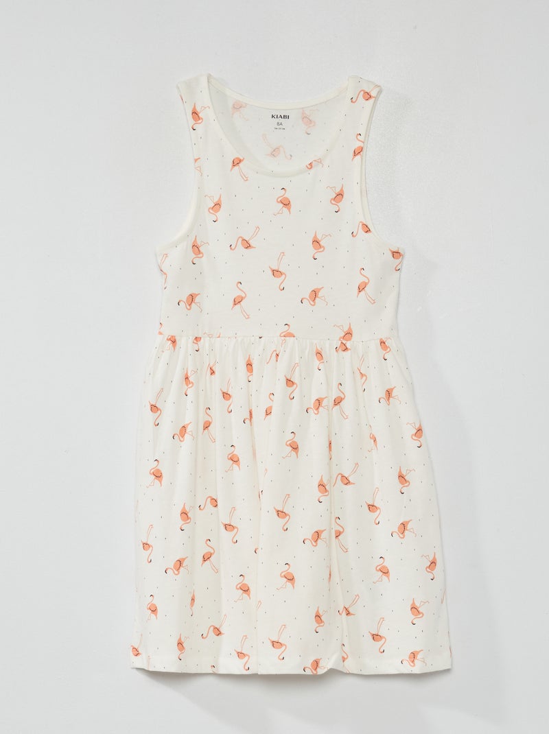 Vestido sem mangas com motivos BEGE - Kiabi