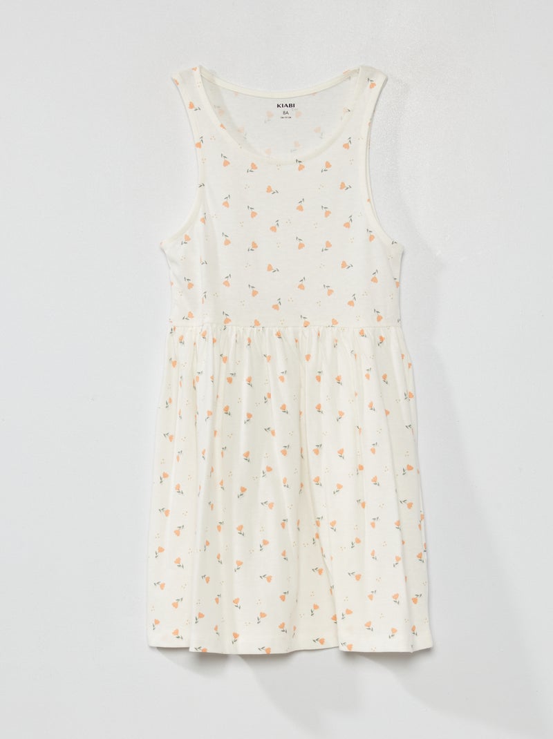 Vestido sem mangas com motivos BEGE - Kiabi