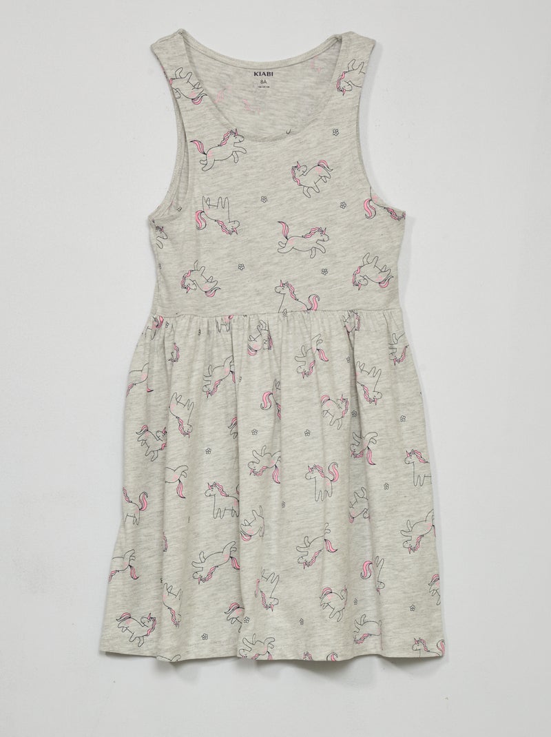 Vestido sem mangas com motivos CINZA - Kiabi
