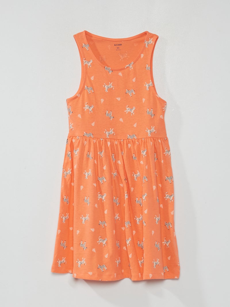 Vestido sem mangas com motivos LARANJA - Kiabi
