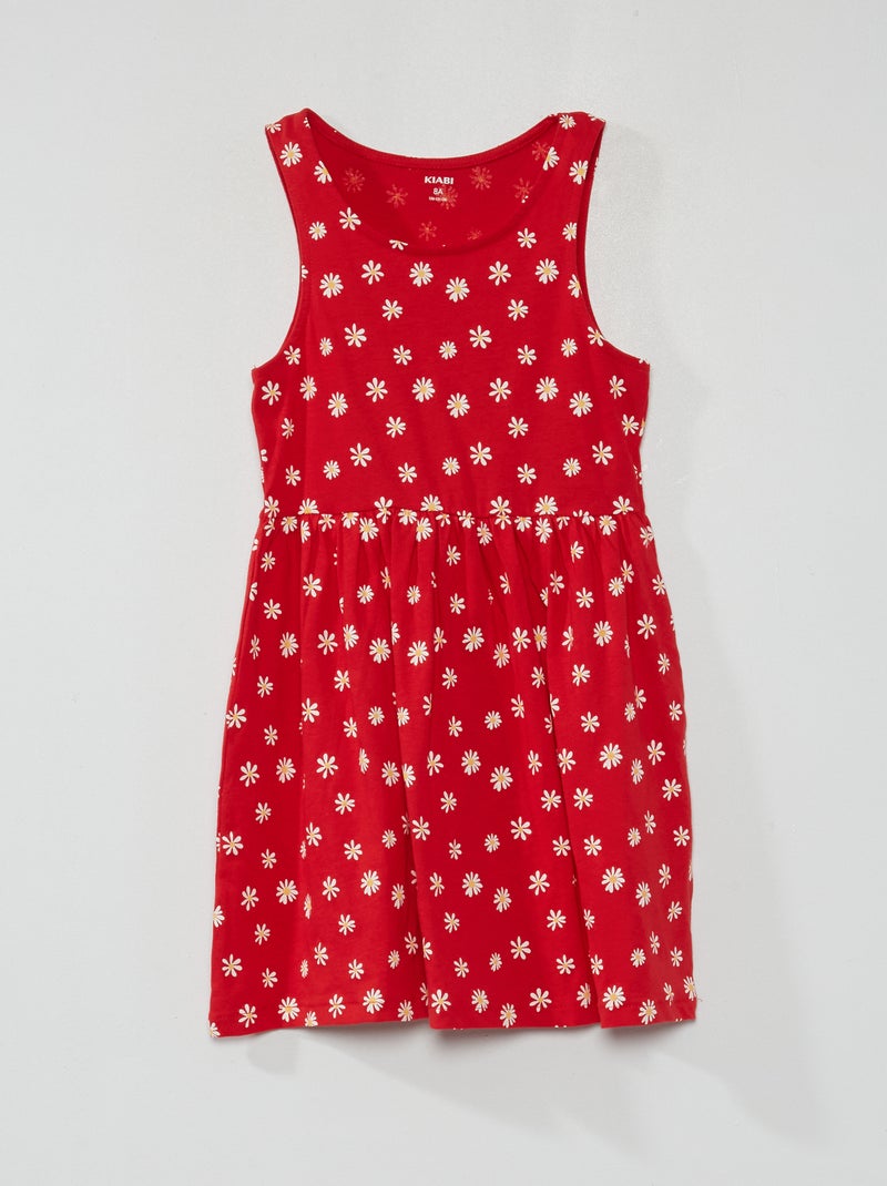 Vestido sem mangas com motivos VERMELHO - Kiabi
