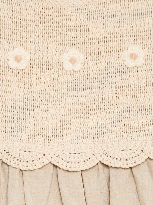 Vestido sem mangas com parte superior em crochê - Kiabi