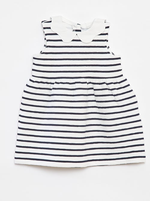 Vestido sem mangas de malha amarrotada com motivo - Kiabi