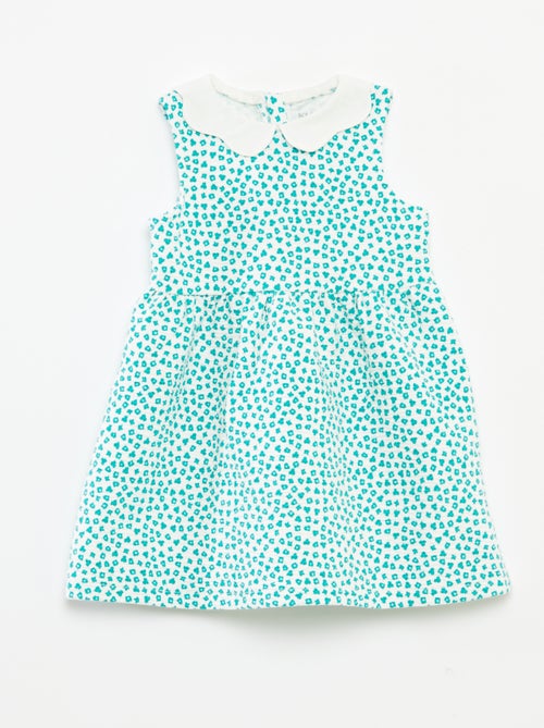 Vestido sem mangas de malha amarrotada com motivo - Kiabi