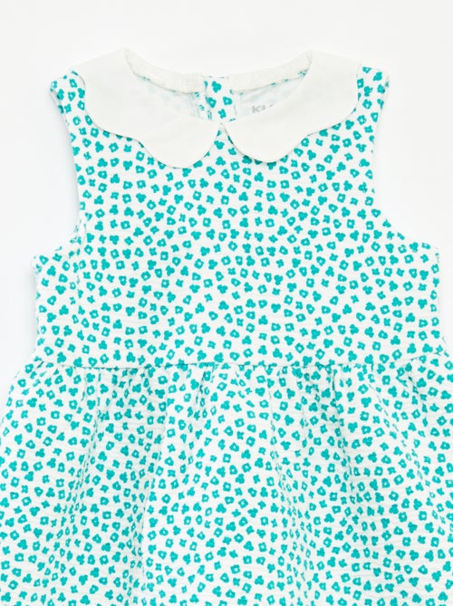 Vestido sem mangas de malha amarrotada com motivo - Kiabi