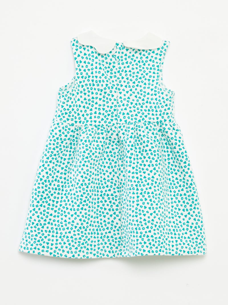 Vestido sem mangas de malha amarrotada com motivo BRANCO - Kiabi