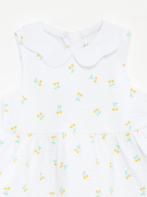 Vestido sem mangas de malha amarrotada com motivo - Kiabi