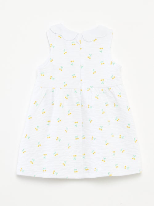 Vestido sem mangas de malha amarrotada com motivo - Kiabi