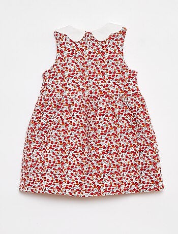 Vestido sem mangas de malha amarrotada com motivo