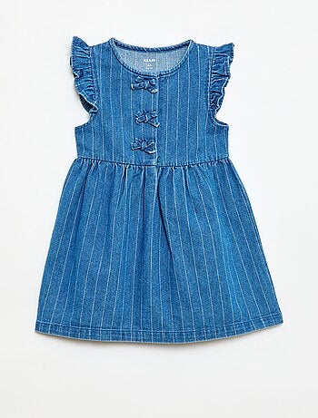 Vestido sem mangas em ganga com nós fantasia