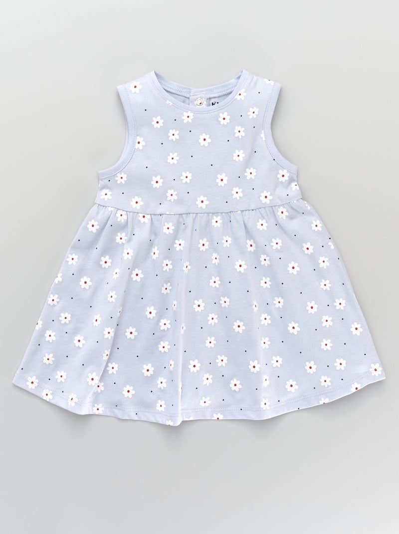 Vestido sem mangas em jersey estampado AZUL - Kiabi