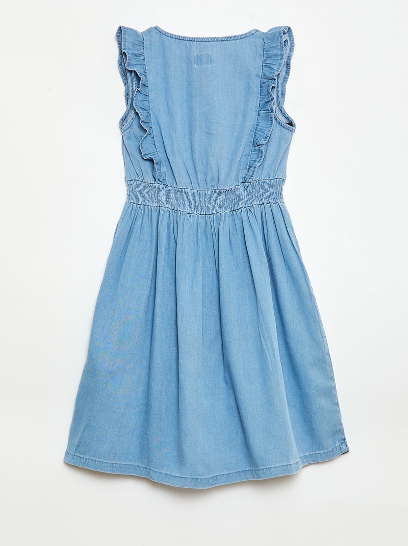 Vestido sem mangas em tecido leve Azul - Kiabi