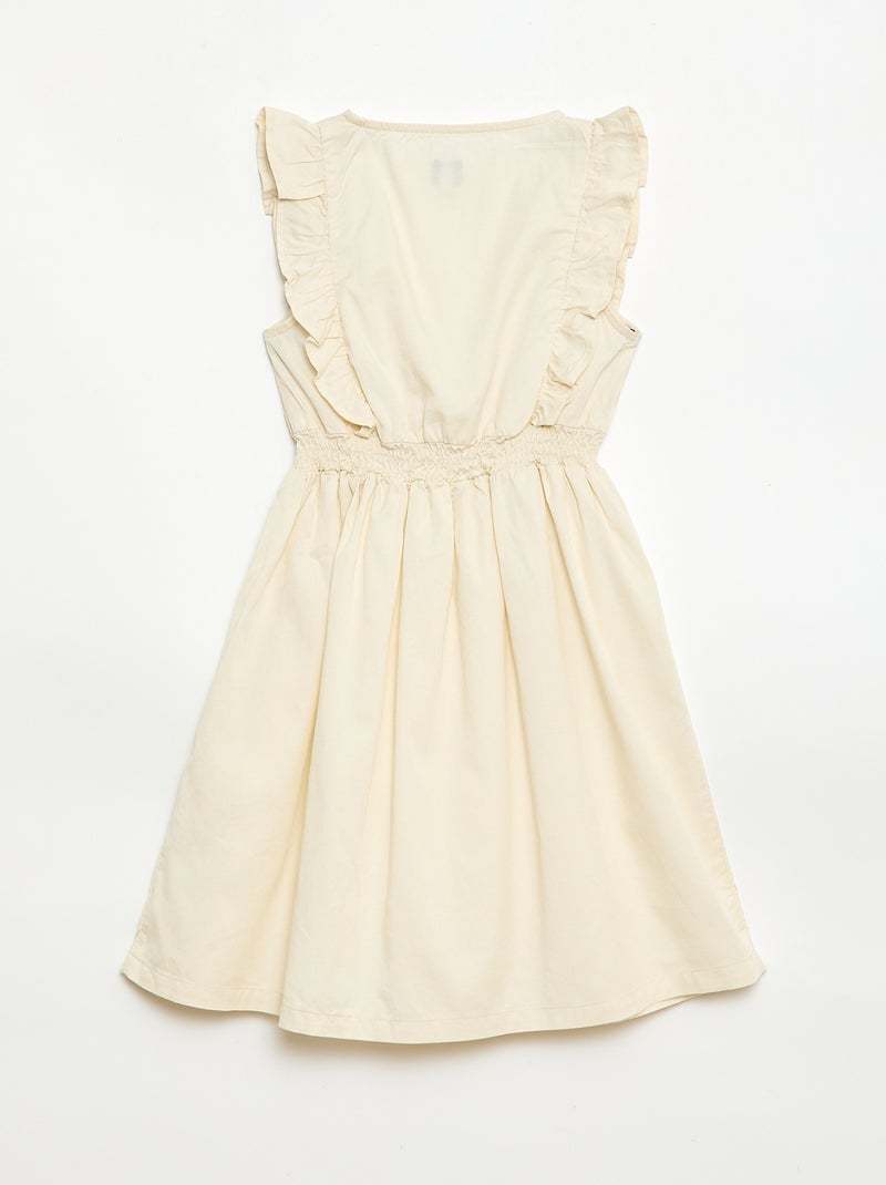 Vestido sem mangas em tecido leve Branco - Kiabi