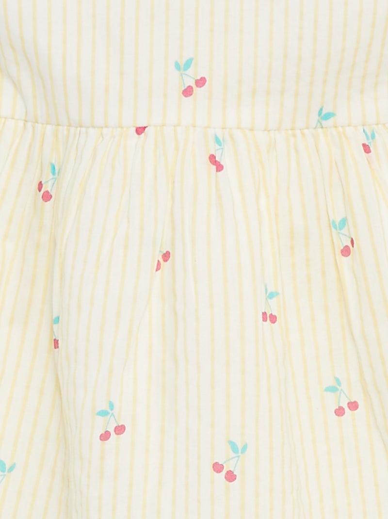 Vestido sem mangas em voile de algodão Amarelo - Kiabi