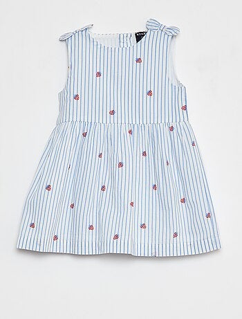 Vestido sem mangas em voile de algodão