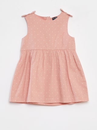 Vestido sem mangas em voile de algodão