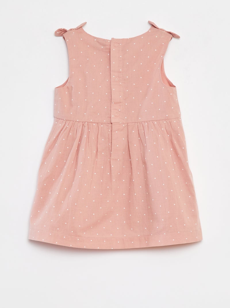 Vestido sem mangas em voile de algodão ROSA - Kiabi